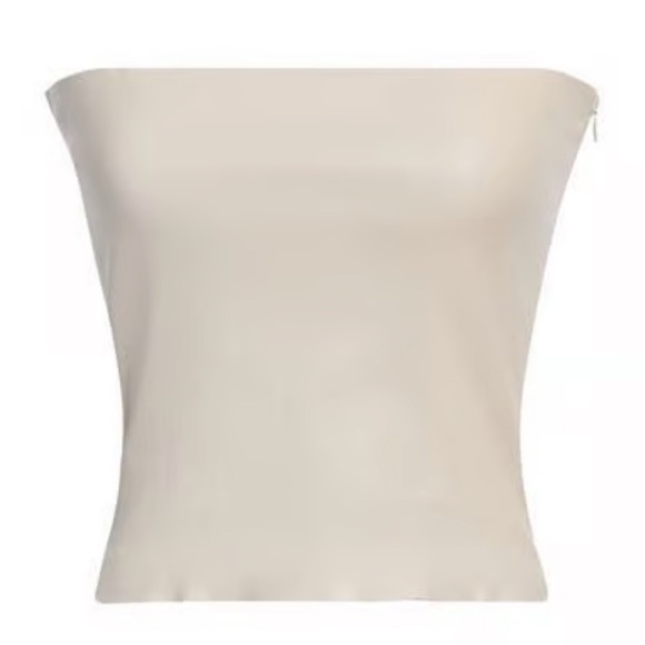 Tops - SPRWN LEATHER tube top beige cream size small retail $495